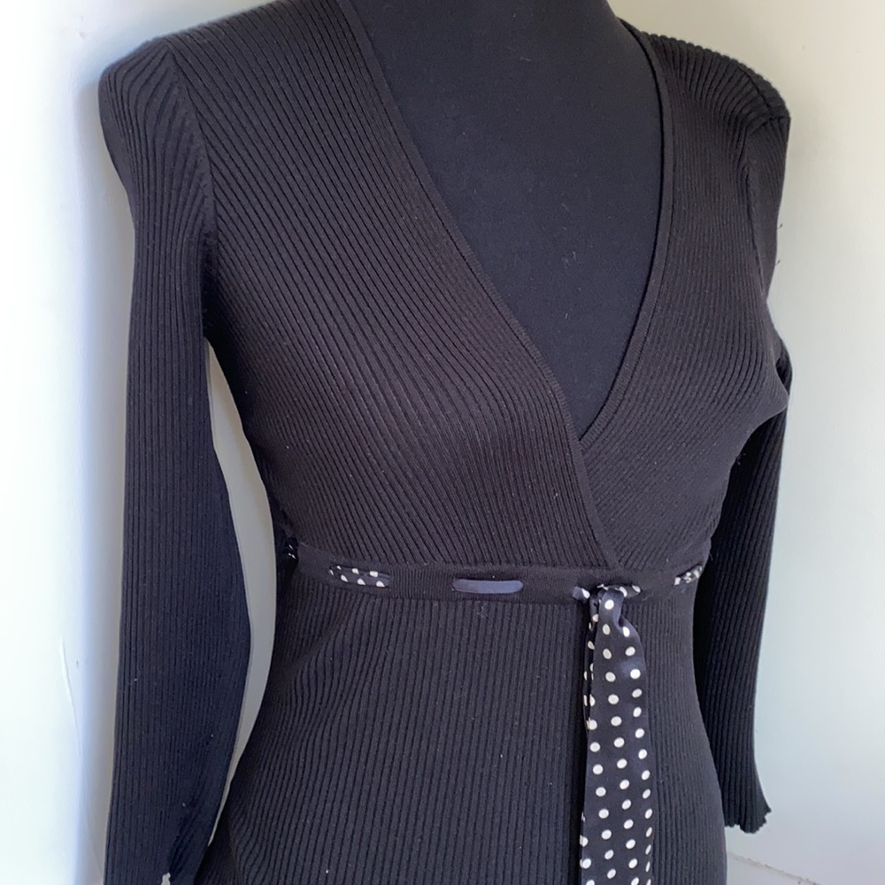 Inc international concepts, 3/4 sleeve knit sweater/polka dot detail at waist